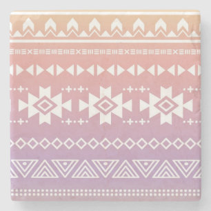 Stammes- aztekisches ombre Muster Steinuntersetzer