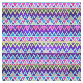 Stammes- aztekisches Zickzack lila rosa blaues Stoff