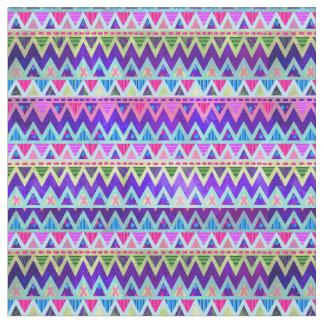 Stammes- aztekisches Zickzack lila rosa blaues Stoff