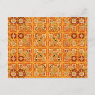 Stammes-Batik - Bernstein- und Brauntöne Postkarte