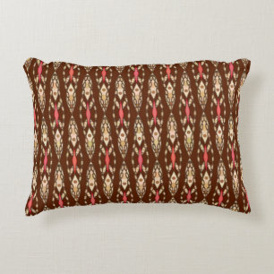 Stammes- Batik - Brown, TAN und Koralle Dekokissen