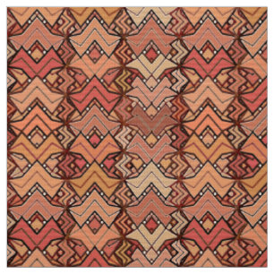 Stammes- Batik-Druck-, Brown-, Rost-und Erdtöne Stoff
