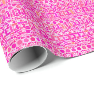 Stammes-Batik - fuchsiarosa, magenta und korallenr Geschenkpapier
