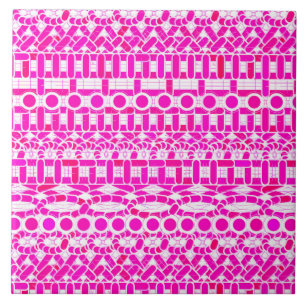 Stammes-Batik - Fuchsienrot, Magenta, Orchidee und Fliese