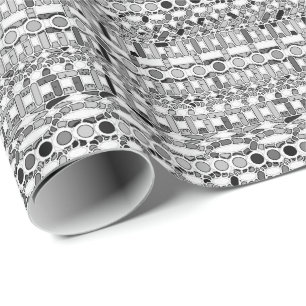 Stammes-Batik - Graustufen Geschenkpapier