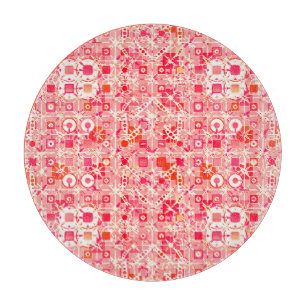 Stammes-Batik - korallenrosa, korallenorange und c Schneidebrett