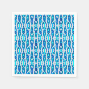 Stammes- Batik - Saphir-blaues und silbernes Grau Serviette
