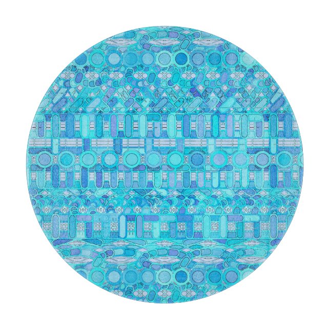 Stammes- Batik - Schatten des Blaus Schneidebrett (Vorderseite)