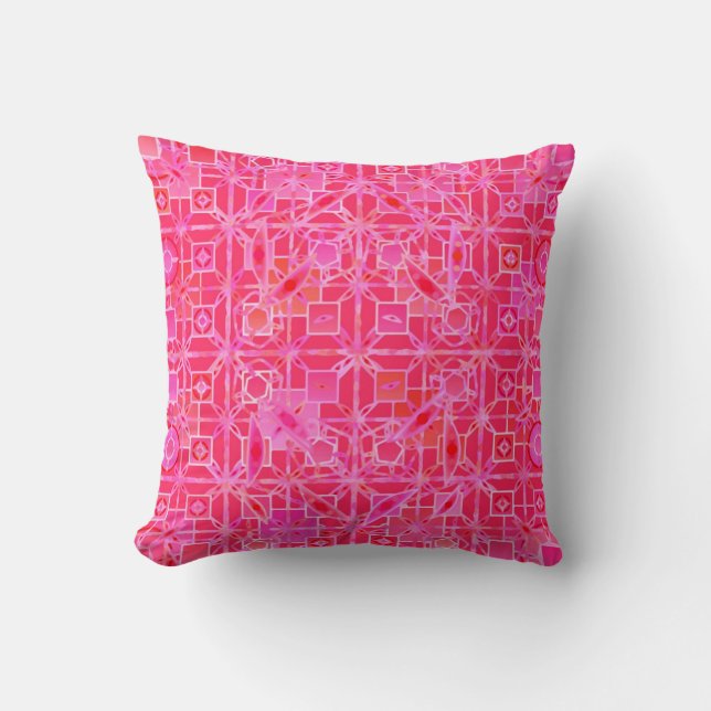 Stammes- Batik - Schatten des pinkfarbenen Rosas Kissen (Vorderseite)