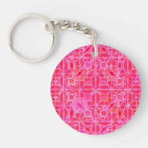 Stammes-Batik - Schattierungen von Fuchsia-Rosa Schlüsselanhänger