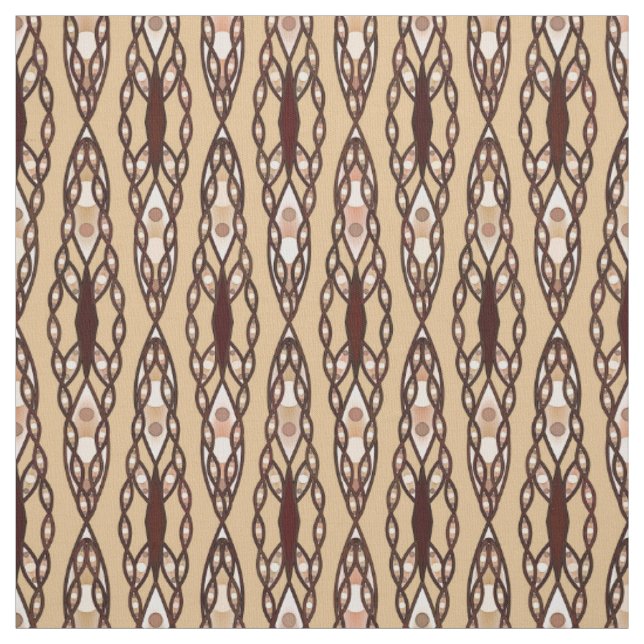 Stammes- Batik - TAN, dunkles Brown und Creme Stoff (Muster)