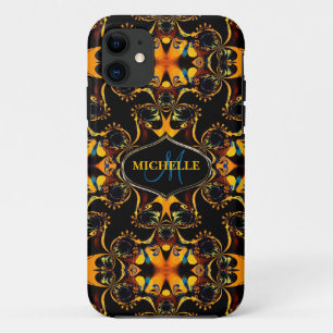 Stammes- blaue Batik-individueller Name iPhone title_seo2
