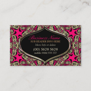 Stammes-Diva Hot Pink Schwarz & Gold Visitenkarte