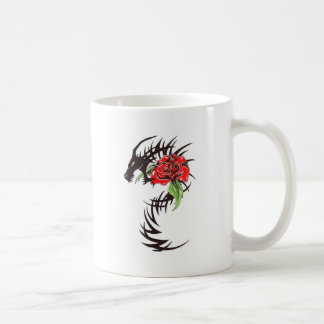 Stammes- Drache mit Rose Kaffeetasse