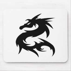Stammes-Drache-Silhouette Mousepad
