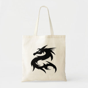 Stammes-Drache-Silhouette Tragetasche