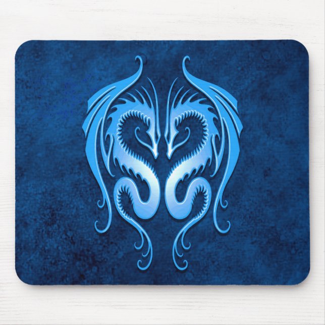 Stammes- Drachen, blau Mousepad (Vorne)