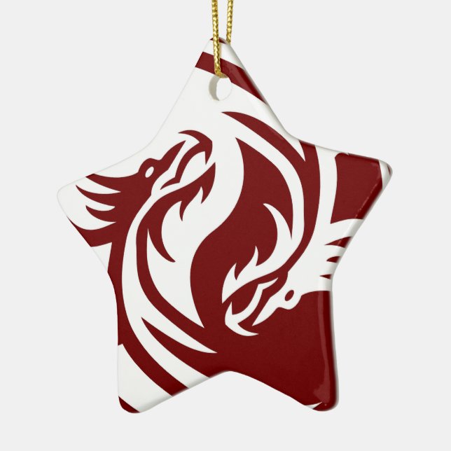 Stammes- Drachen Yin Yang (kundengerecht) Keramik Ornament (Links)