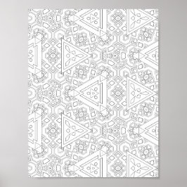 Stammes-Dreieck-Muster-Malvorlage Geometrisch Poster