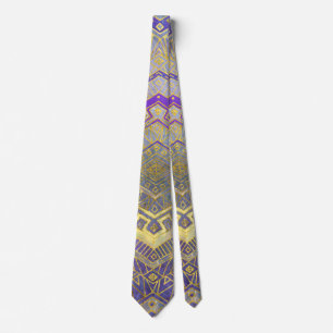 Stammes- ethnisches Boho Mustergold und leichtes Krawatte