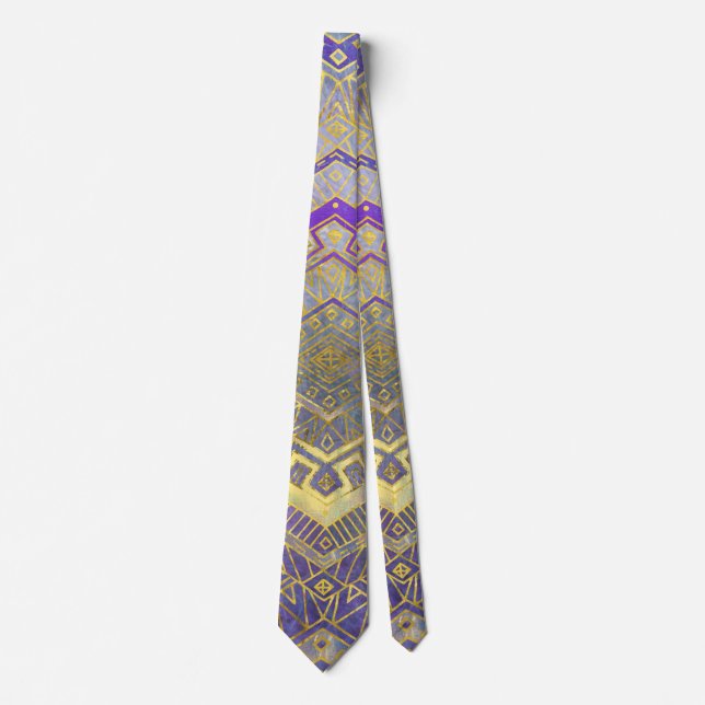 Stammes- ethnisches Boho Mustergold und leichtes Krawatte (Vorderseite)