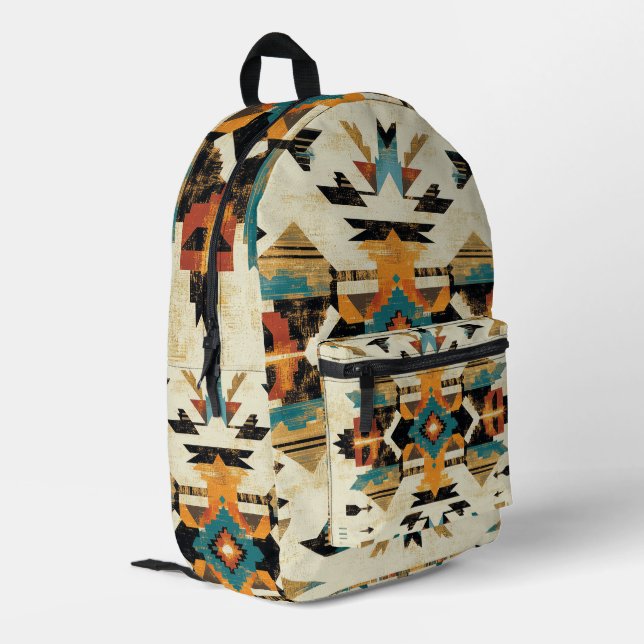 Stammes-Geometrisches Muster Rucksack  (Rückseitige Ecke links)