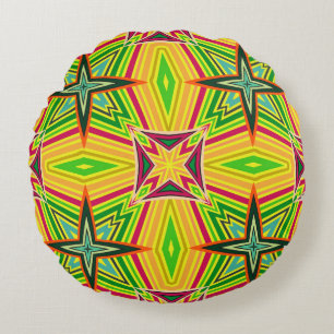 Stammes geometrisches Vintages Muster. nahtlos eth Rundes Kissen