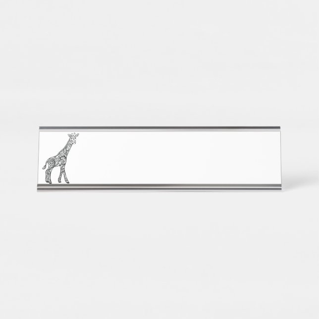 Stammes- Giraffe Schreibtischnamensplakette (Vorderseite )