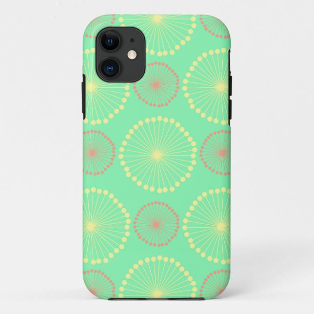 Stammes- girly schickes grünes Punktmit Case-Mate iPhone Hülle (Rückseite)