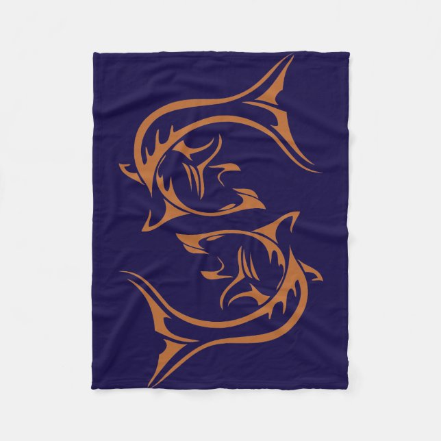 Stammes- Haifisch Fleecedecke (Vorderseite)