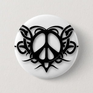 Stammes- Herz-Friedenszeichen Button