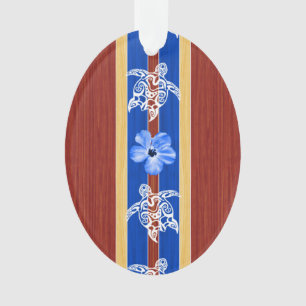 Stammes- Honu Fake-Holz-Surfbrett Ornament