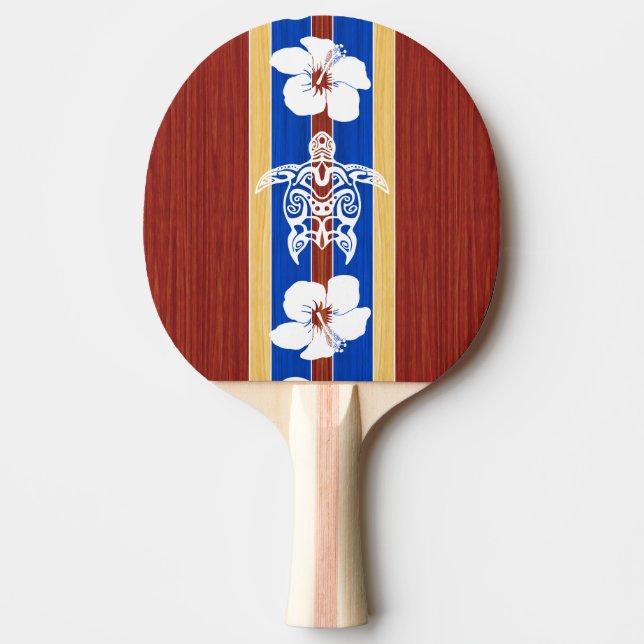 Stammes- Honu Fake-Holz-Surfbrett Tischtennis Schläger (Vorderseite)