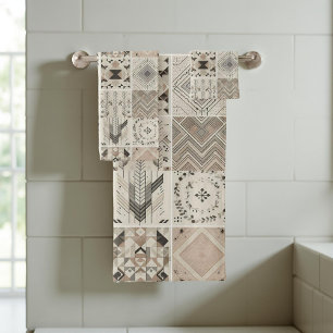 Stammes-Kaleidoskop Geometrisch Coole Abstrakte Er Badhandtuch Set