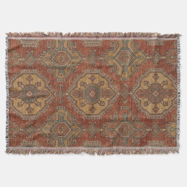 Stammes-Kilim-Medaillon Decke (Vorderseite)