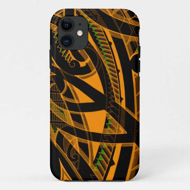 Stammes- Maori- Tätowierungsentwürfe mit klaren Case-Mate iPhone Hülle (Rückseite)