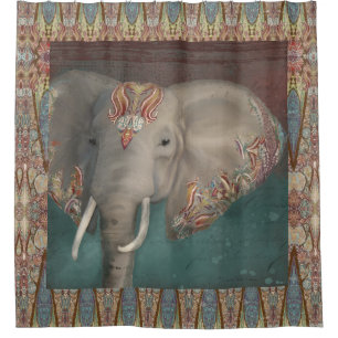 Stammes- Muster-Elefant Boho Kaschmirs Kani Duschvorhang