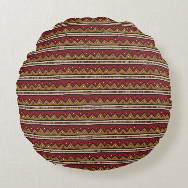 Stammes- Muster Rundes Kissen (Vorderseite)