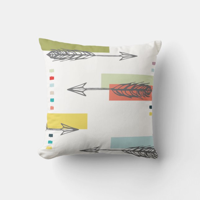 Stammes- Pfeil-geometrische moderne Kunst bunt Kissen (Vorderseite)
