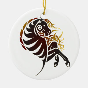 Stammes- Pferd Keramik Ornament