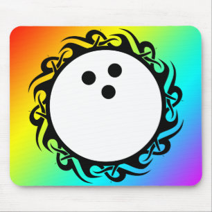 Stammes Regenbogen-Bowling Mousepad