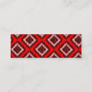 Stammes- rotes Ikat modernes schickes Muster Mini Visitenkarte