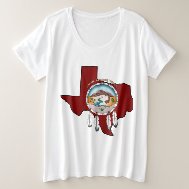 Stammes- Schild/Texas-Damen plus Große Größe T-Shirt (Design vorne)