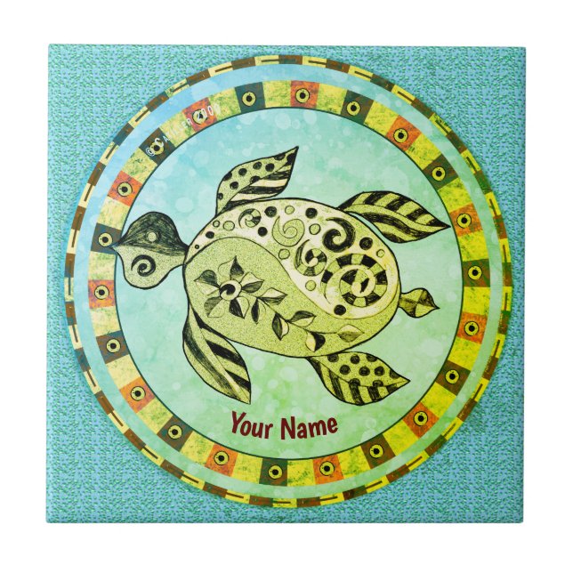 Stammes-Schildkröte Fliese (Vorderseite)