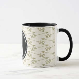 Stammes- schwarzes Monogramm der Pfeil- Tasse