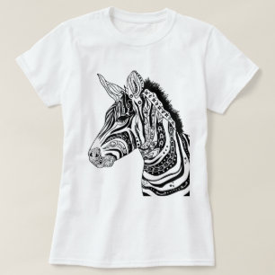 Stammes- Schwarzweiss des Zebra T-Shirt