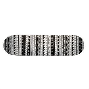 Stammes- Schwarzweiss-Muster Skateboard