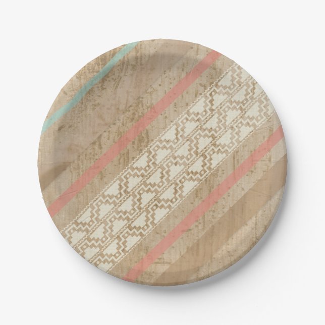 Stammes- Shabby Chic-Südwestpapier- mit Pappteller (Vorderseite)