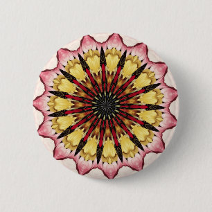 Stammes- Stangen und verblassende Herz-Mandala Button