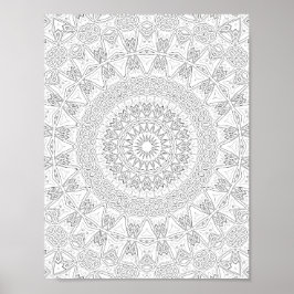 Stammes-Sternenexplosion Färbeseite Muster Kunstwe Poster